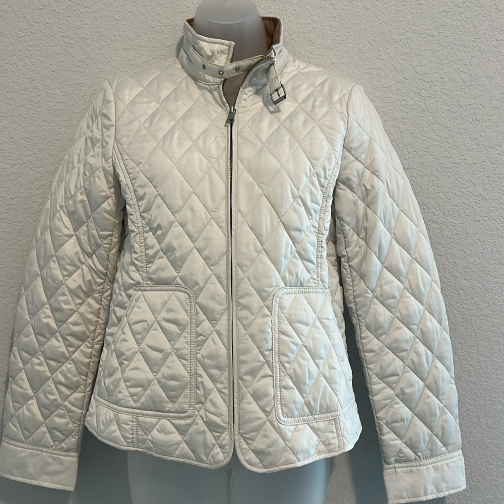 Banana Republic White Quilted Puffer Jacket